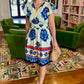 Arianna Geometric Floral Dress