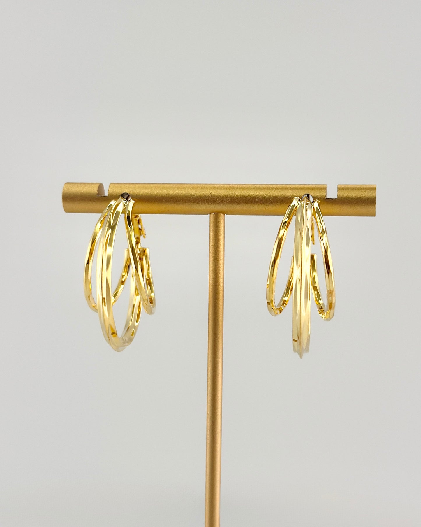 Gold 3  Layered Hoop Earring