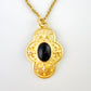 Black Stone Cross Necklace