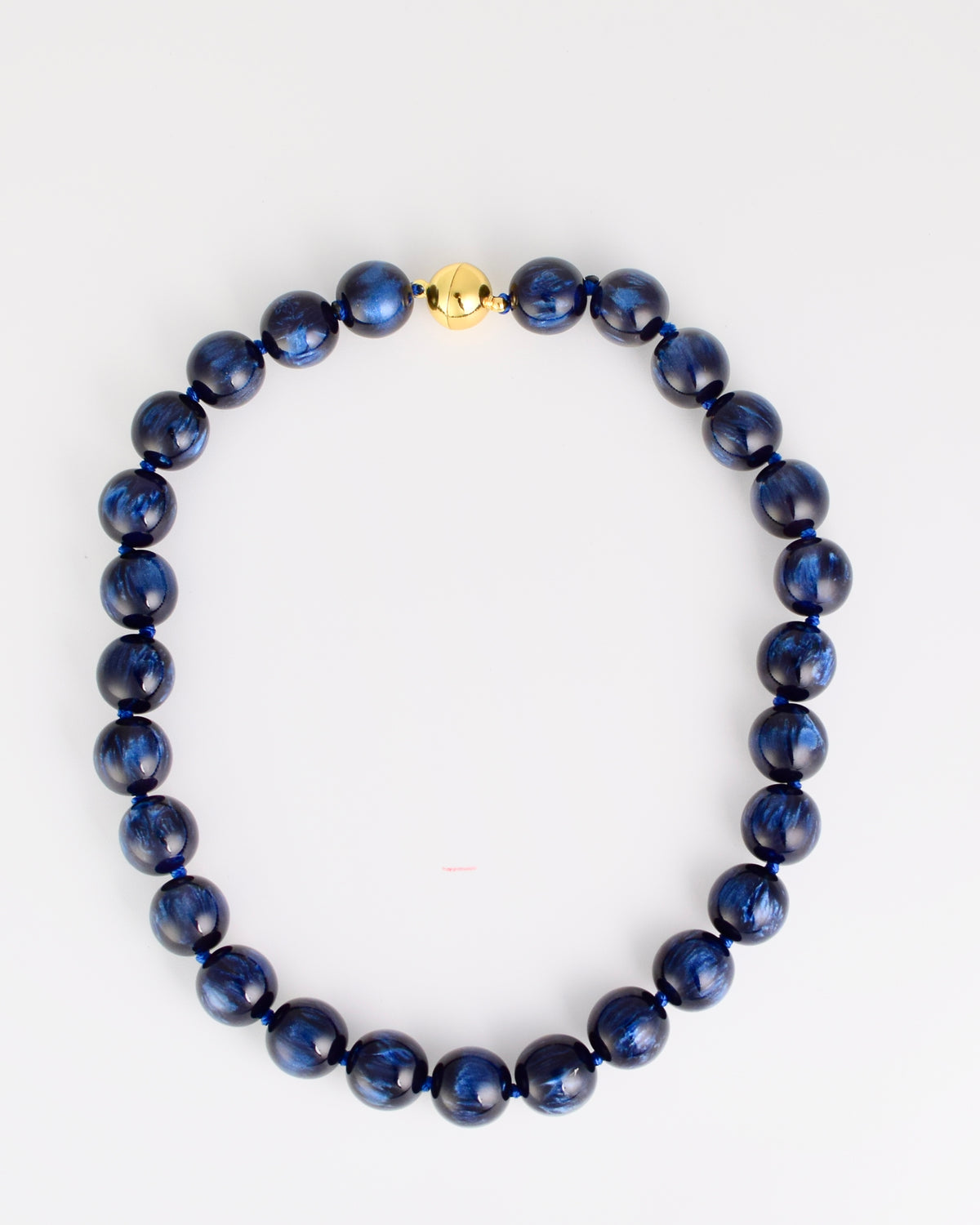 Navy Round Bead Necklace