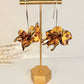 Tortoise Acrylic Bloom Drop Earrings