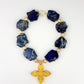 Blue Sea Jasper Kait Cross Necklace