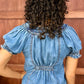Ivy Jane Denim Ruffled Neck Top
