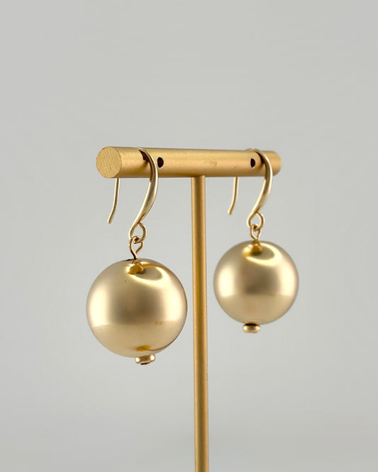20mm Metal Ball Earrings - Gold