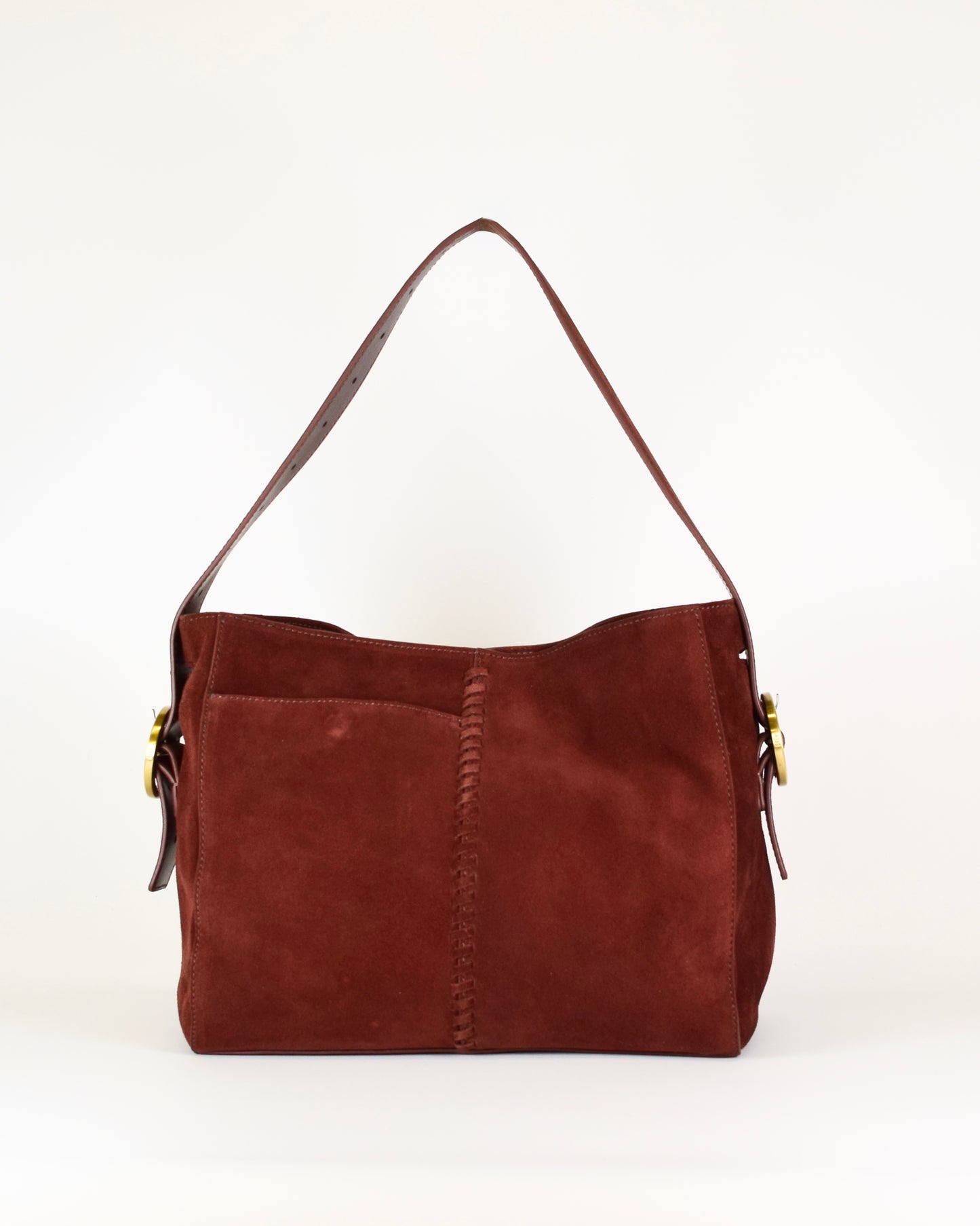 Hobo Render Shoulder Bag - Suede Chocolate