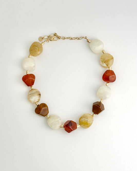 Chunky Stone Necklace - Tortoise