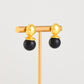 Black Stone Post Earrings