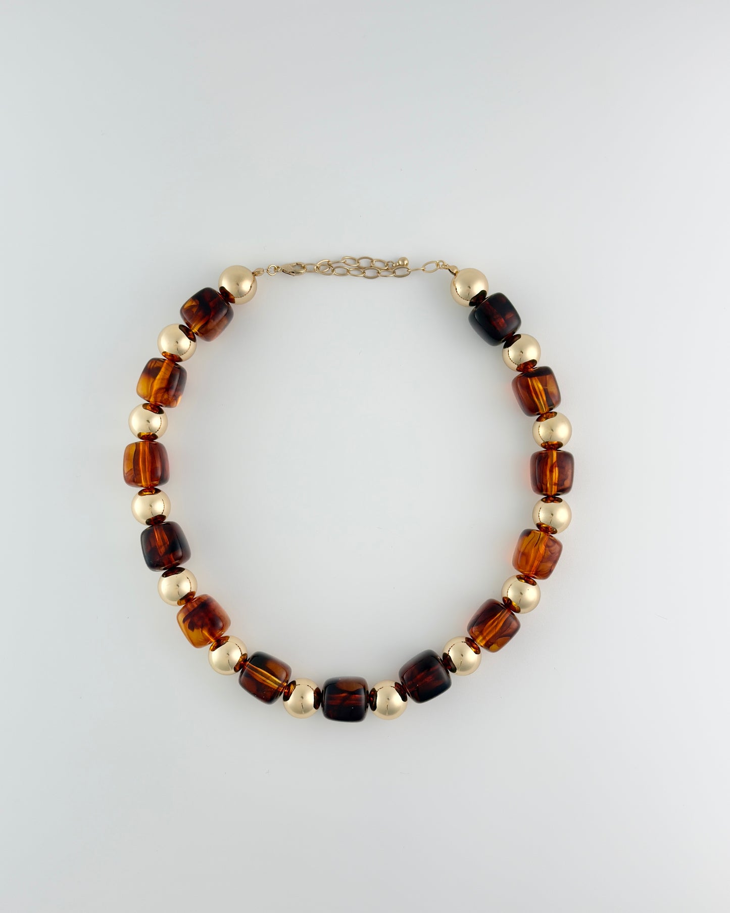 Gold& Brown Beaded Necklace