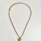 Gold Puff Heart Necklace - Small