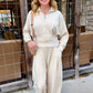 Cassandra Wide Leg Pull On Pant - Cream