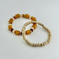 Set of 2 Tortoise & Gold Stretch Bracelet