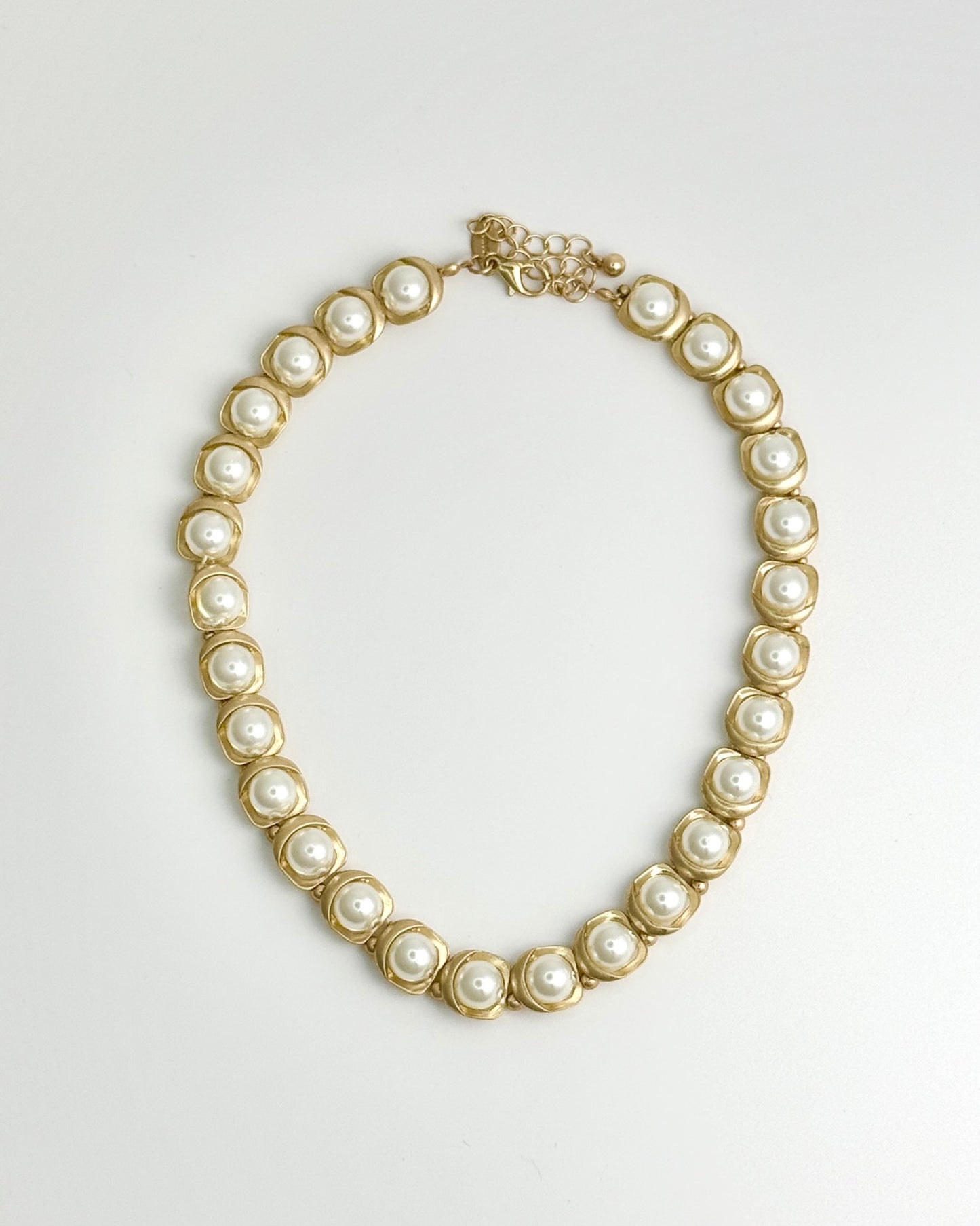 Circle & Coin Pearl Necklace
