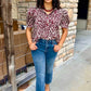 Burgundy Animal Print Blouse