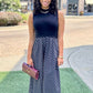 Polka Dot Sweater Top  Dress -Black