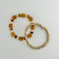 Set of 2 Tortoise & Gold Stretch Bracelet
