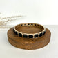 Gold Bangle with Black Crystals