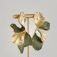 Ginkgo Leaf Statement Earrings - Olive