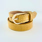 Mustard Skinny Leather Belt