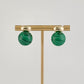 Resin Round Stud Earrings - Jade