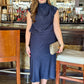 Adalaide Satin Cowl Neck Top
