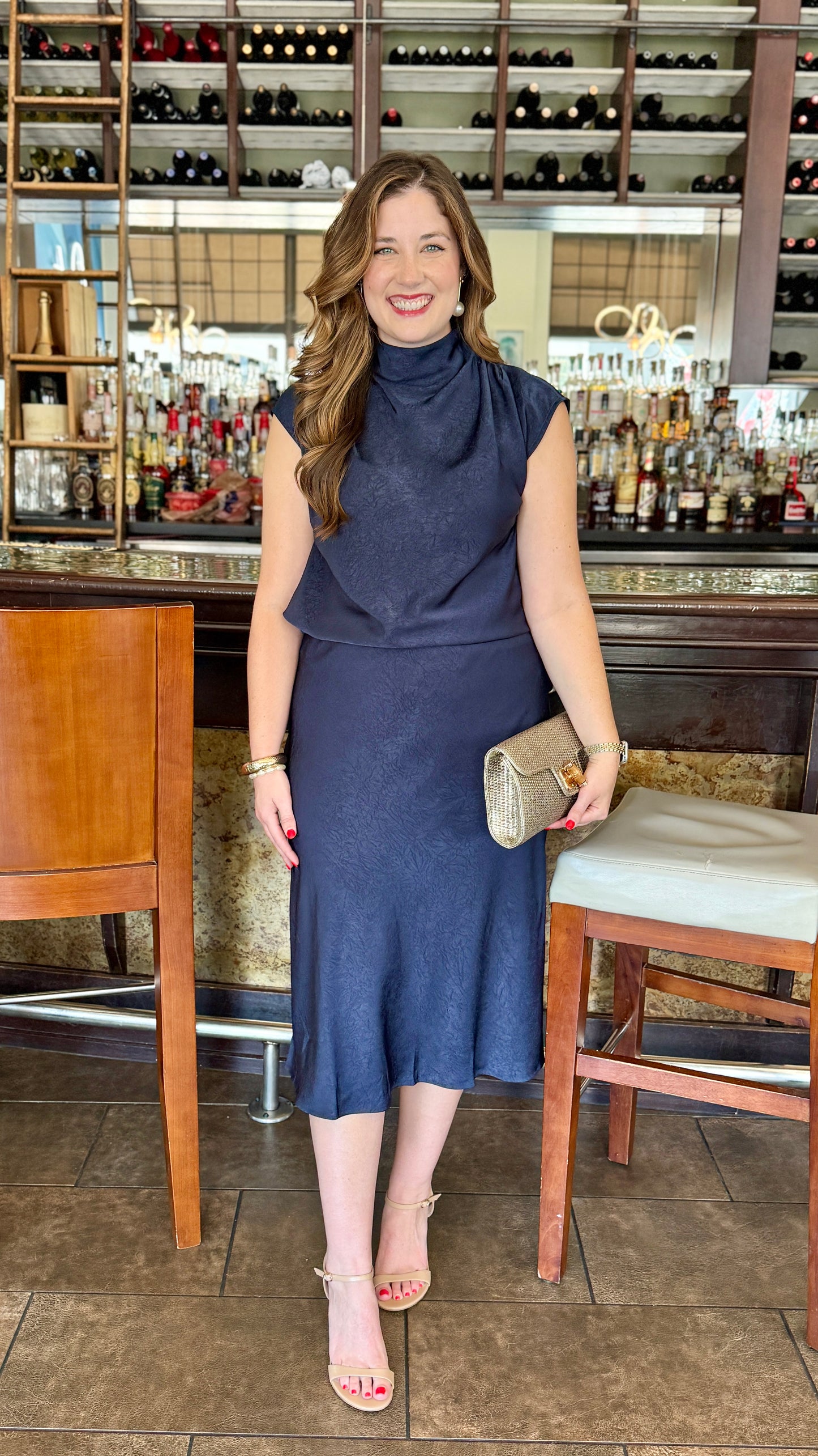 Adalaide Satin Cowl Neck Top