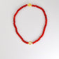 Red Stone Bead Necklace