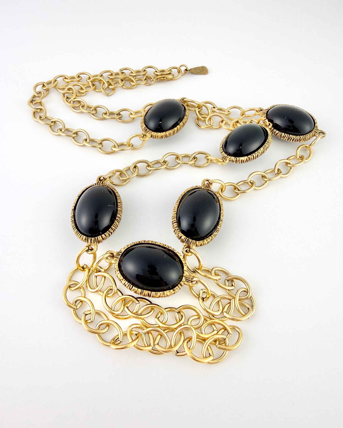 Long Black Stone Necklace