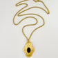 Black Stone Cross Necklace
