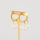 Triple Pearl Charm Huggie Earrings