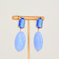 Oval Jewel Earrings - Blue