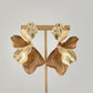 Ginkgo Leaf Statement Earrings - Brown