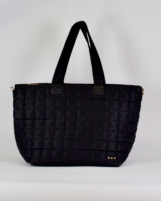 Day Dreamer Quilted Tote Bag - Black