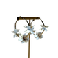 Flower Hoop Earrings - White
