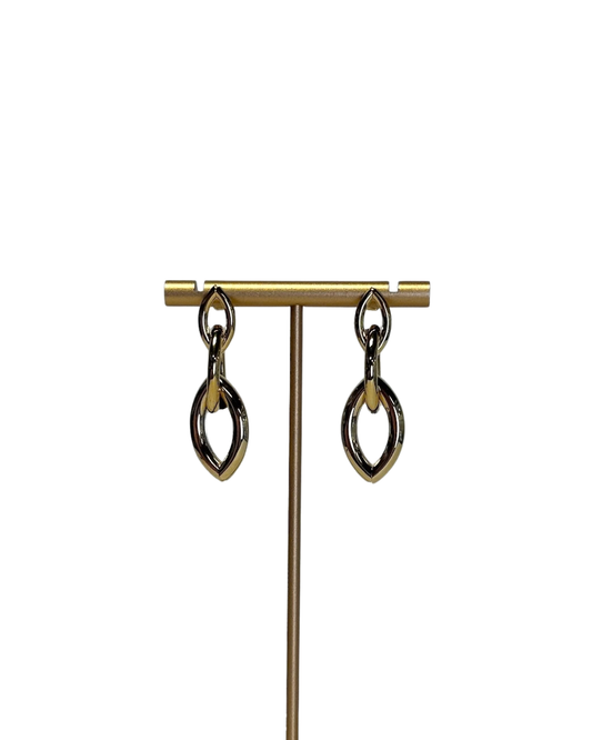 Raffia and Gold Hoops - Orange