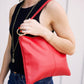 Leather Shoulder Bag - Red