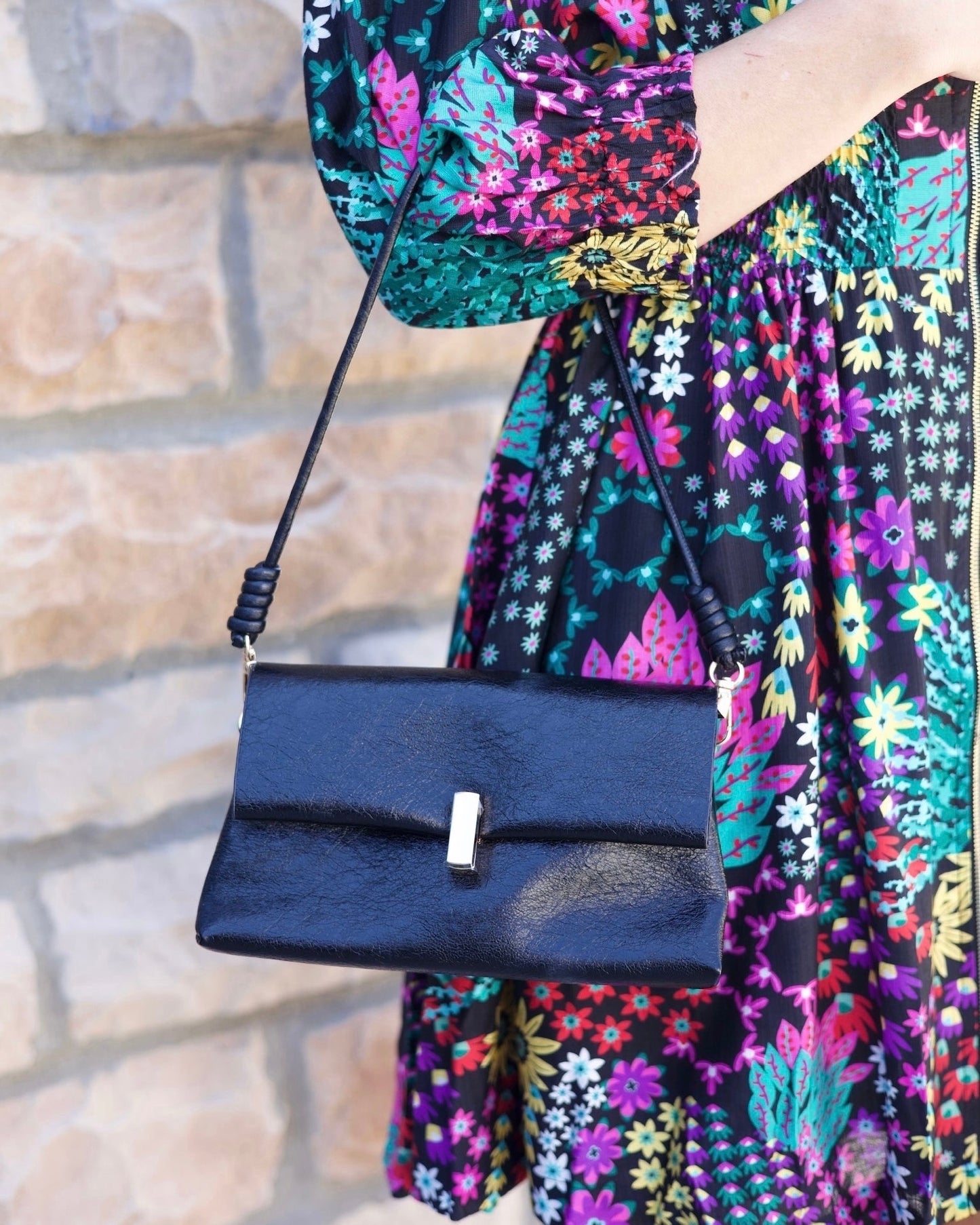 Black with Gold Accents Crossbody