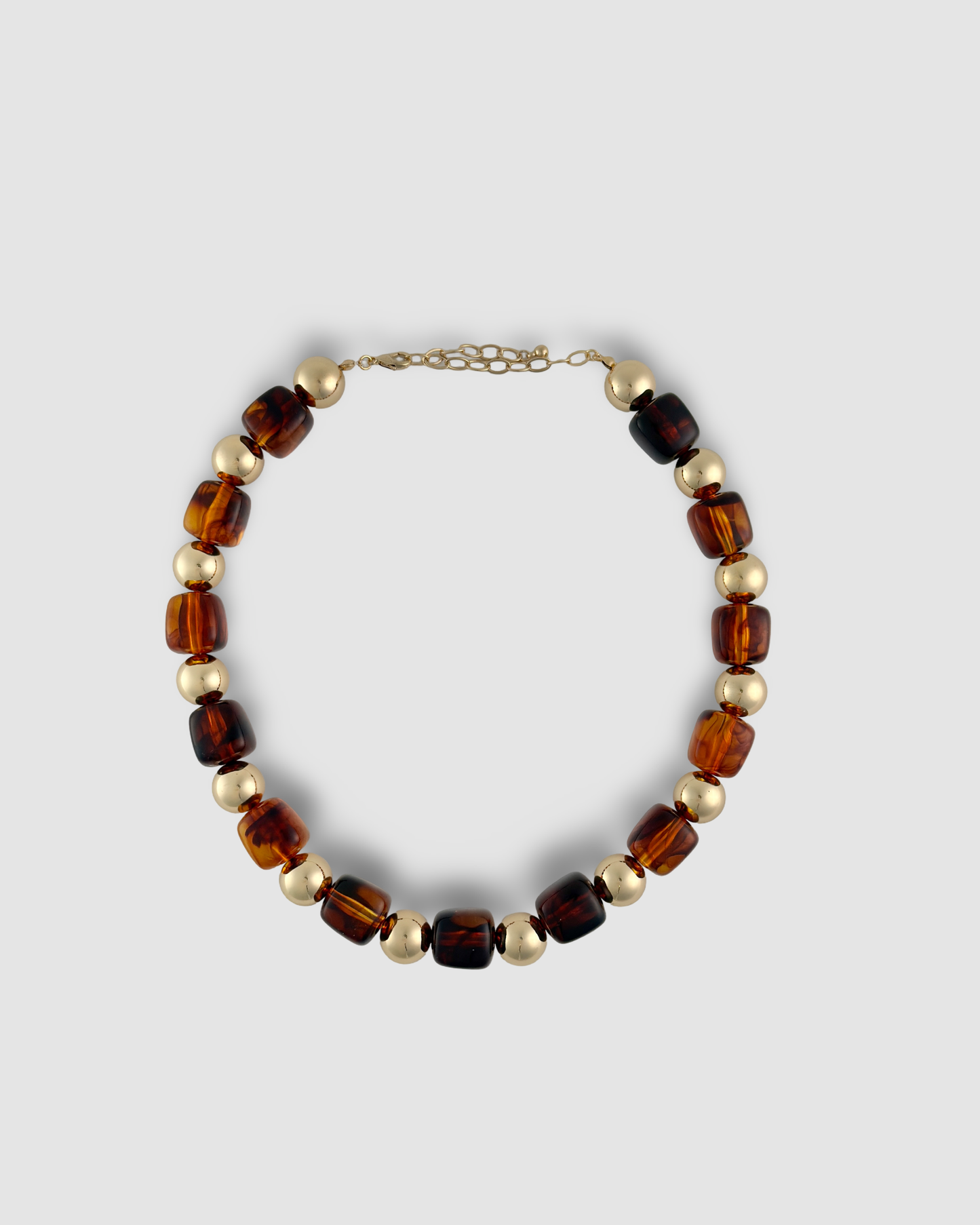 Gold& Brown Beaded Necklace