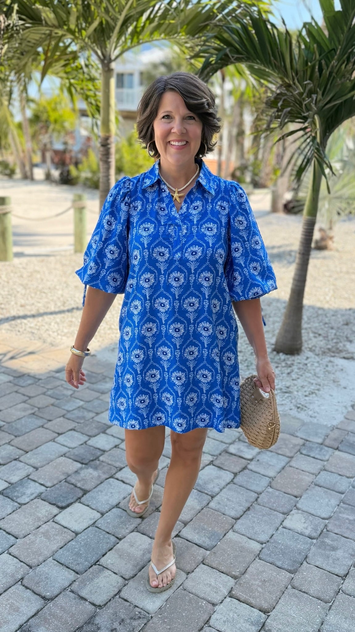 Emmy Floral Dress - Cobalt