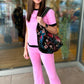 Pink & Black Crewneck Top