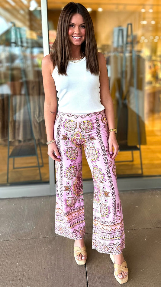 Lilac Linen Kaleidoscope Trouser