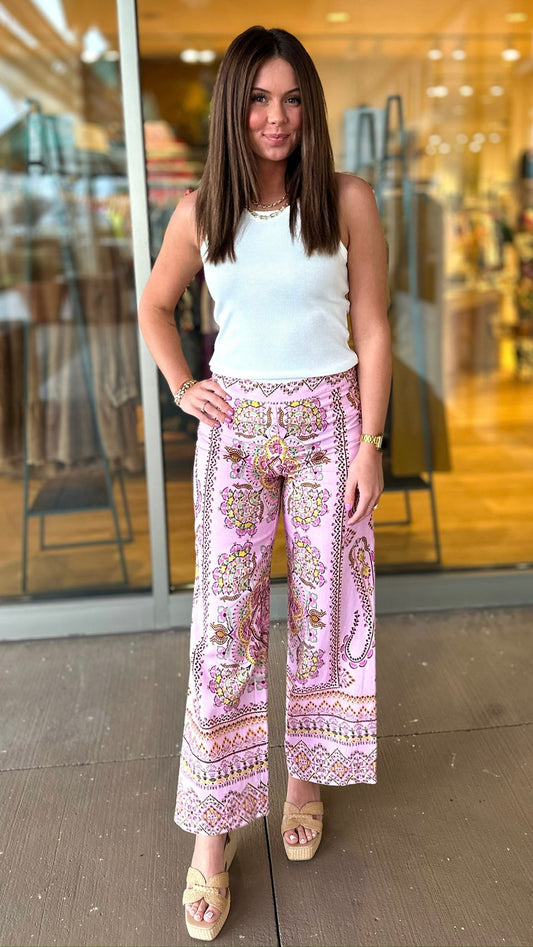 Lilac Linen Kaleidoscope Trouser