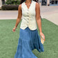 Estie Tiered Denim Skirt