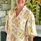 Daniella Button Up Blouse - Ivory & Mustard