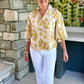 Daniella Button Up Blouse - Ivory & Mustard