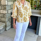Daniella Button Up Blouse - Ivory & Mustard