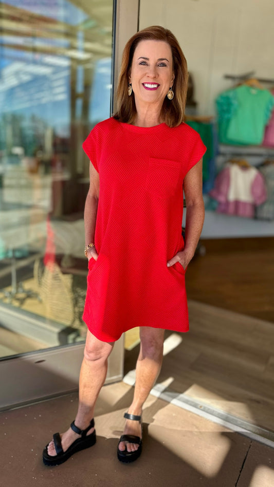 Quilted Queen T-Shirt Dress - Red