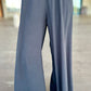 Black Matte Crepe Wide Leg Pants