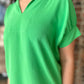 Ivy Jane Notch Collar Popover Top - Green
