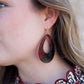 Large Oval Dangle Earrings - Black/Red