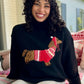Dachshund Mock Neck Sweater - Black